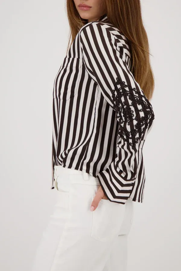 Monari Dark Chocolate Striped Shirt 410252MNR