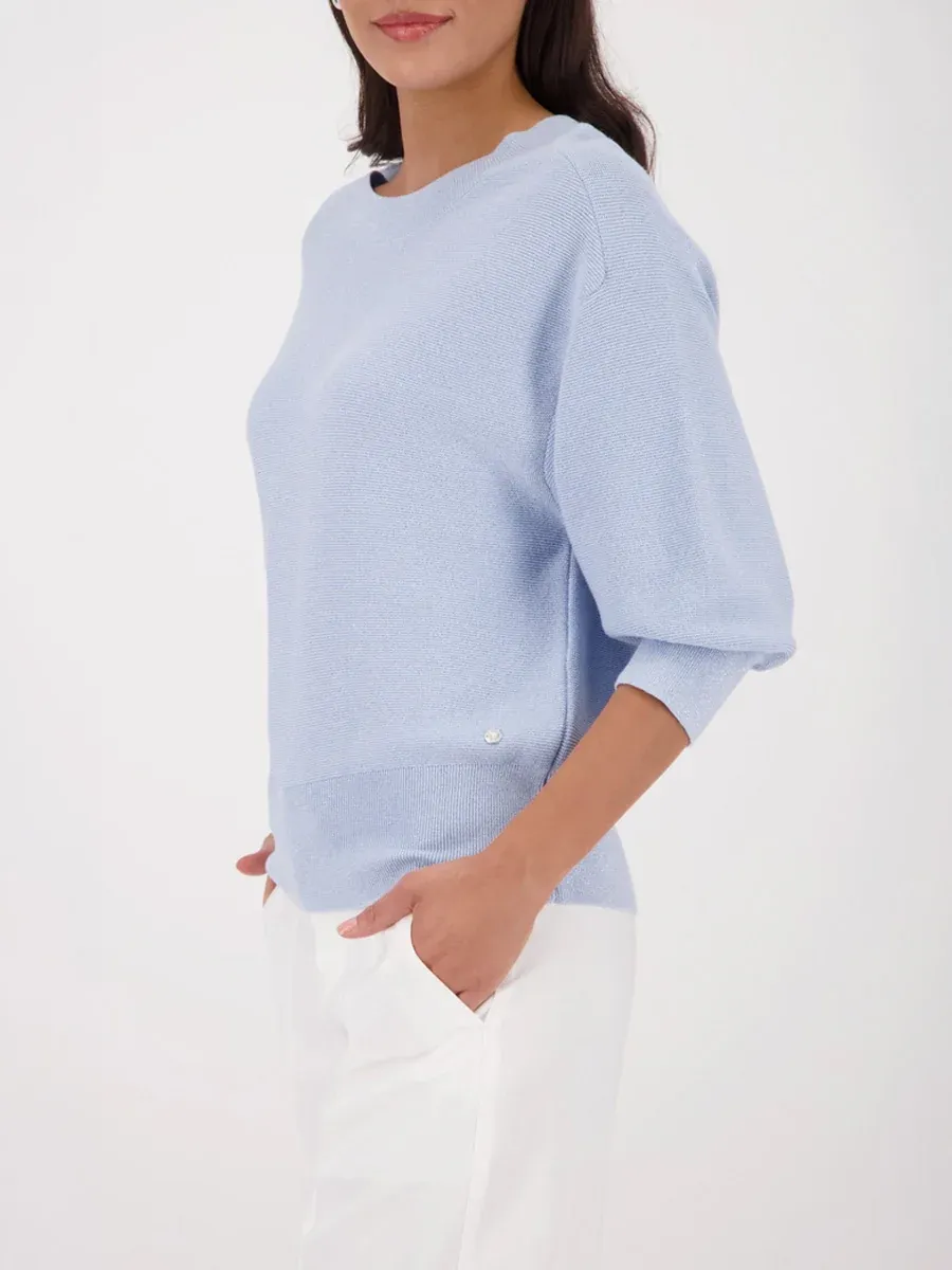 Monari sky blue Lurex  Sweater 410298