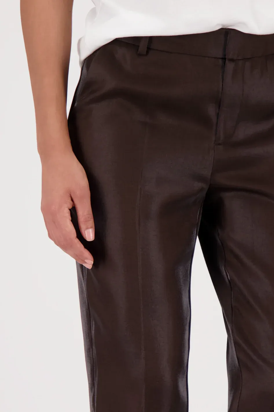 Monari Lame Ankle Pant Dark Chocolate 410440