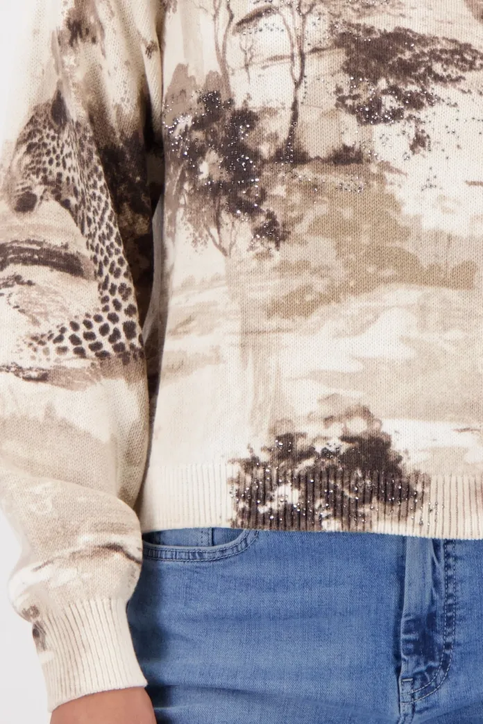 Monari Savanna Cape Town Print Sweater Sand 410382