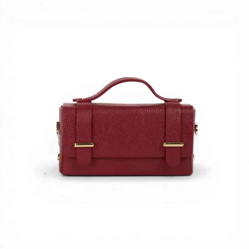 Maison Fanli Margot Leather Clutch Rouge