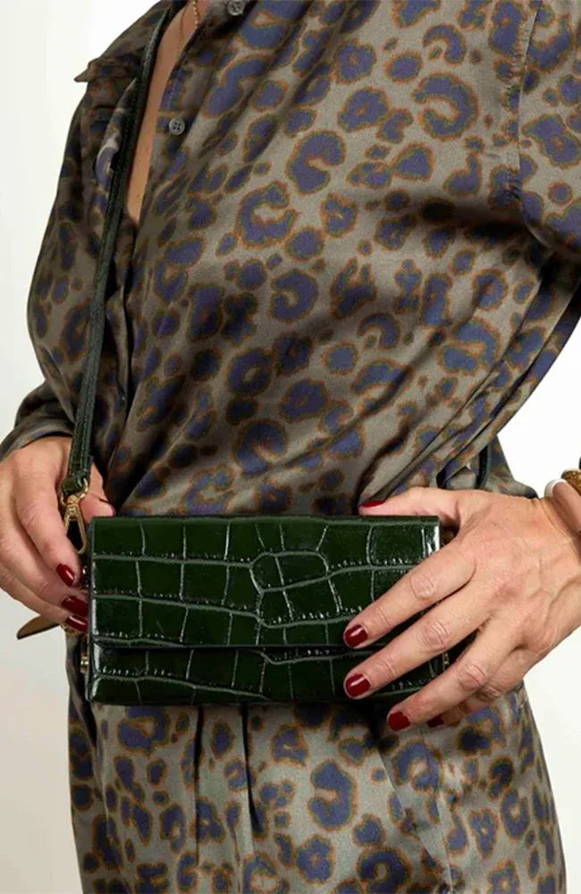 Maison Fanli Leather Clutch Green