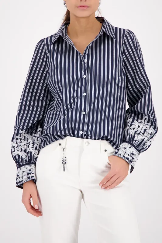 Monari Striped Blouse Marine 410344MNR