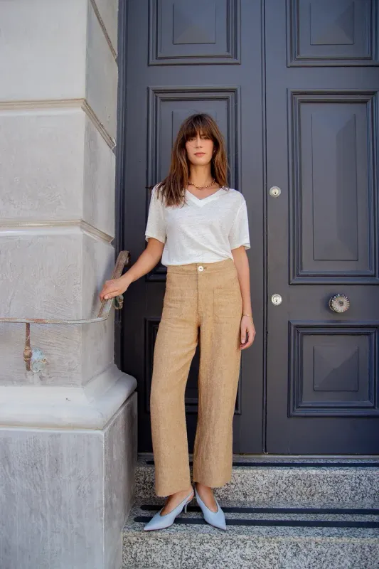 Scandi & Co Aubrey Linen Pants Caramel 202608