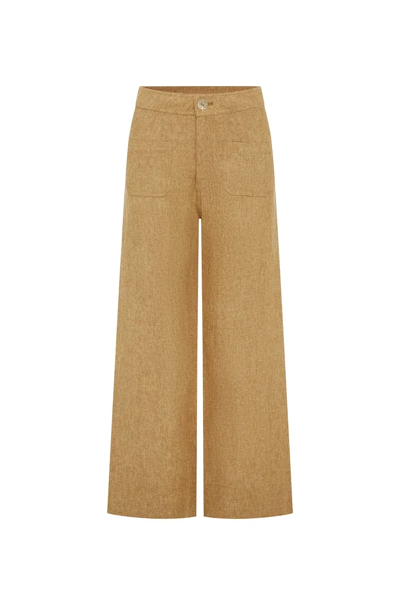 Scandi & Co Aubrey Linen Pants Caramel 202608