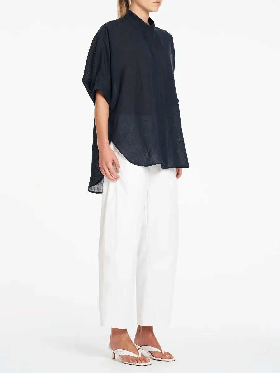 Mela Purdie Barrel Leg Ivory Pant F416 10002