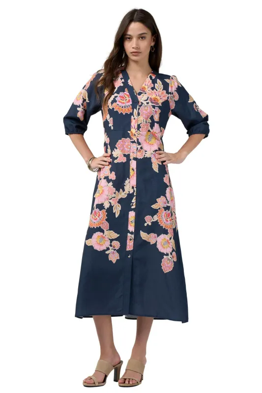 Loobie's Story Indigo Multi Mirissa Shirt Dress LA3349