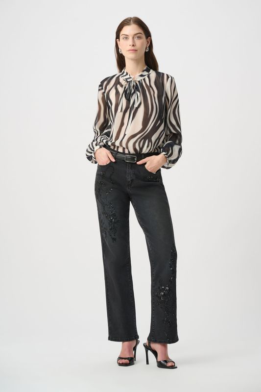 Joseph Ribkoff Classic Bootcut Embellished Jeans 264926