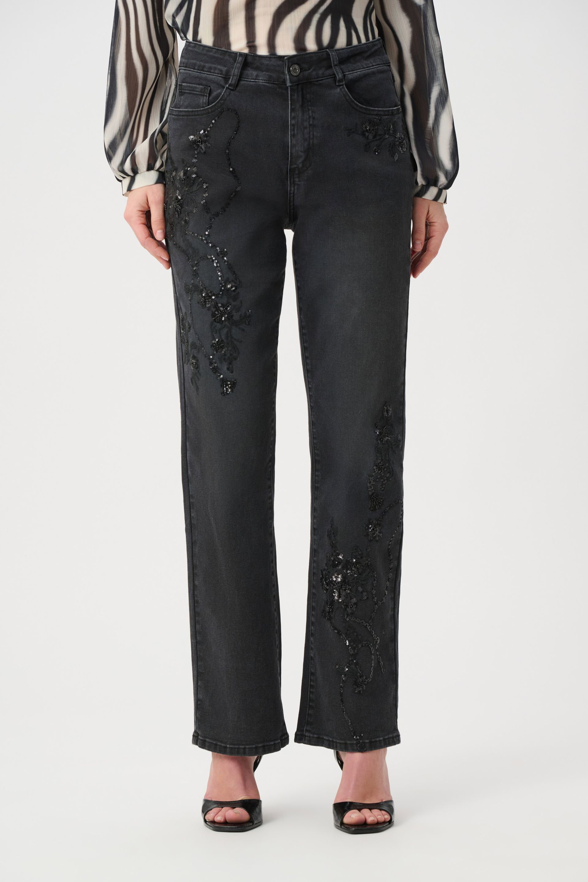 Joseph Ribkoff Classic Bootcut Embellished Jeans 264926