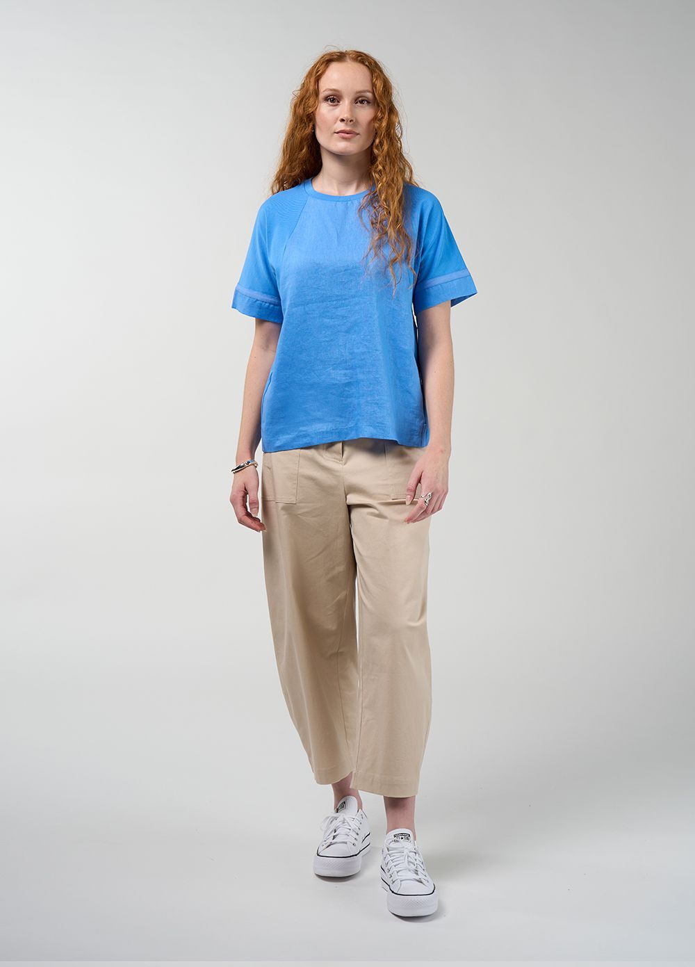 Madly Sweetly Mixed Media Tee MS1951 Cornflower