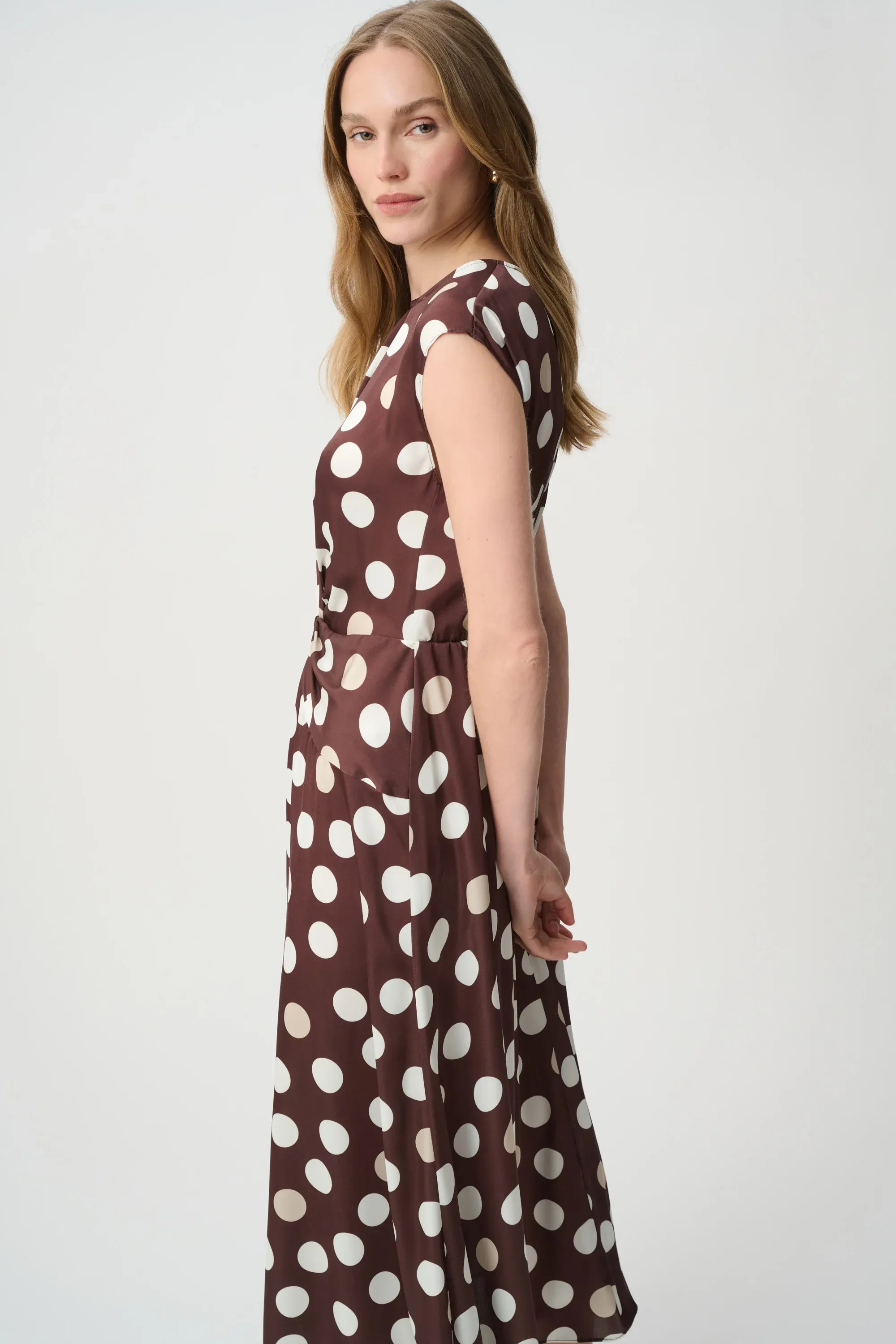 Joseph Ribkoff Polka Dot Twist Waist Dress 271096