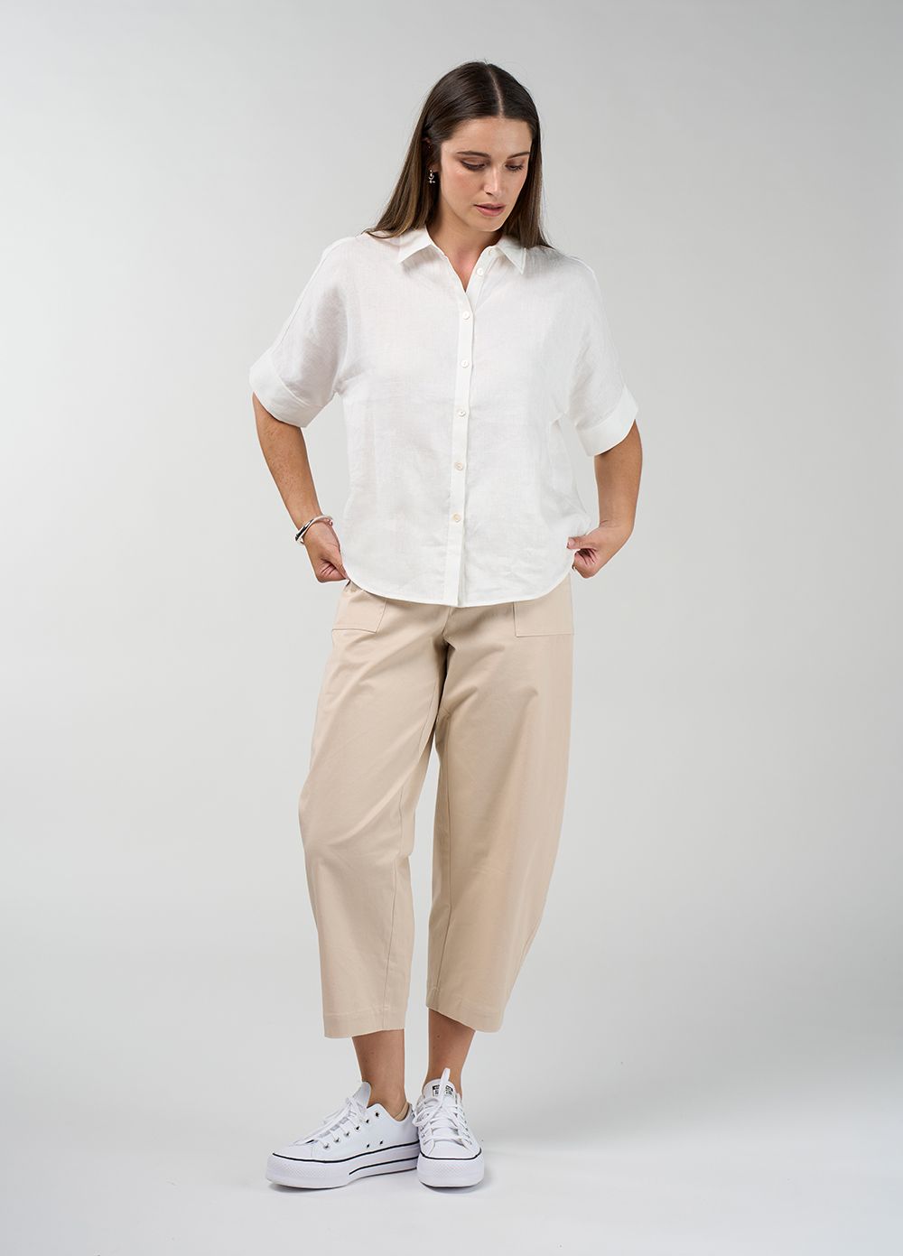 Madly Sweetly Cove Shirt Silk White MS1952