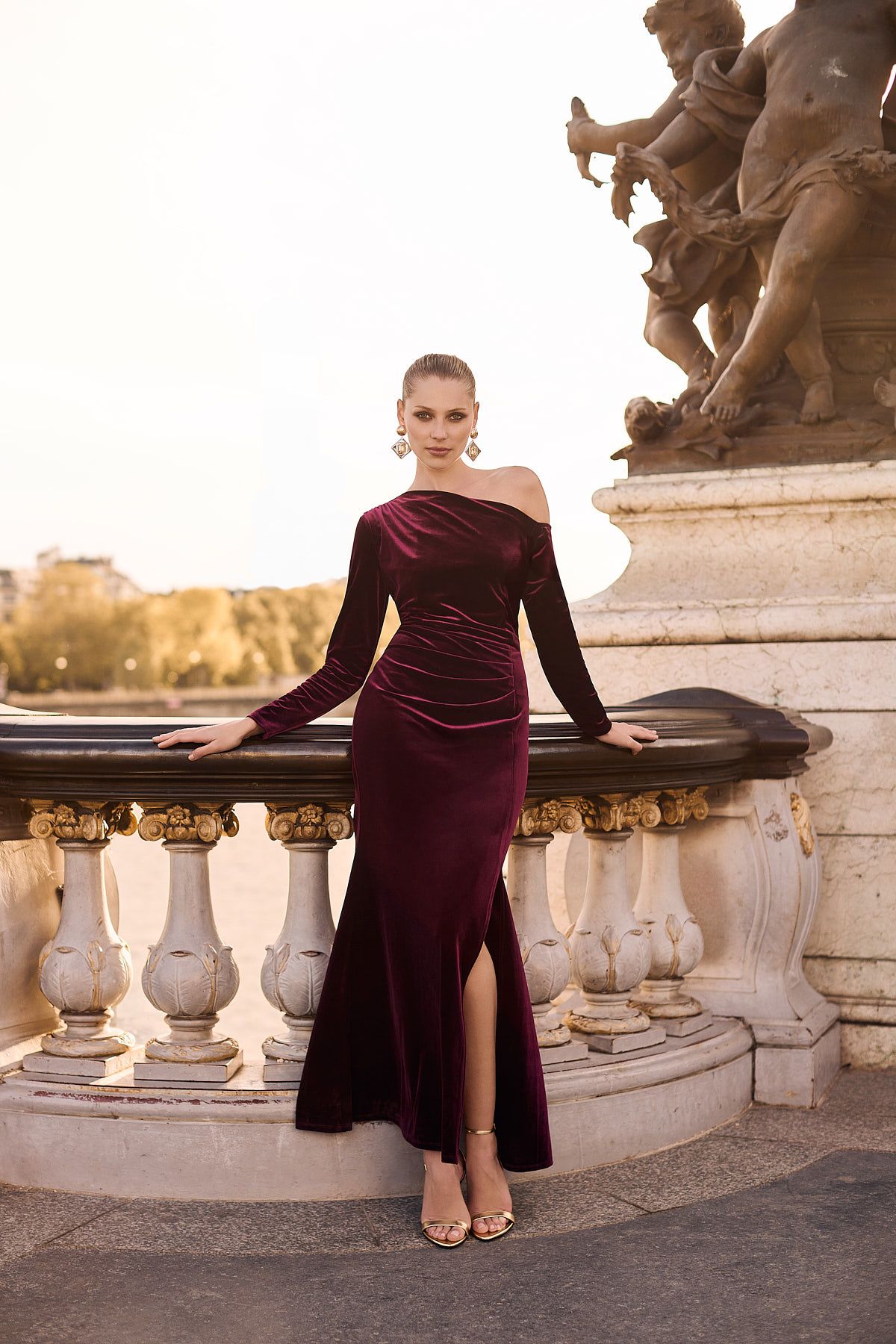 Frank Lyman Velvet Sheath Evening Dress 269163