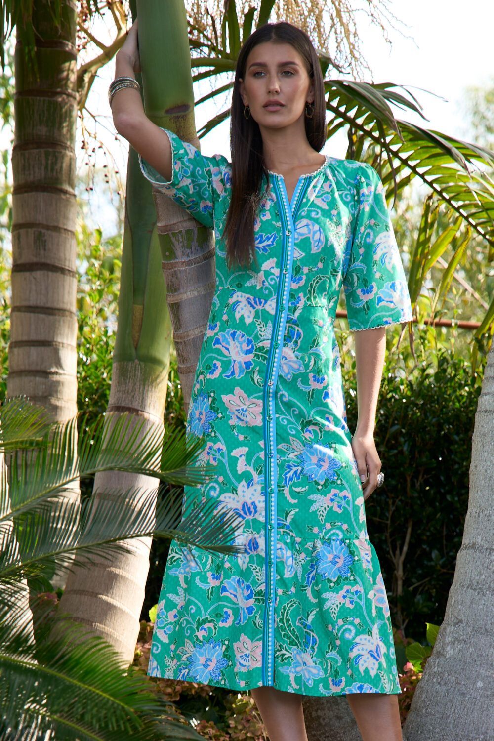 Loobie's Story Samira Midi Dress Emerald Multi LS3412