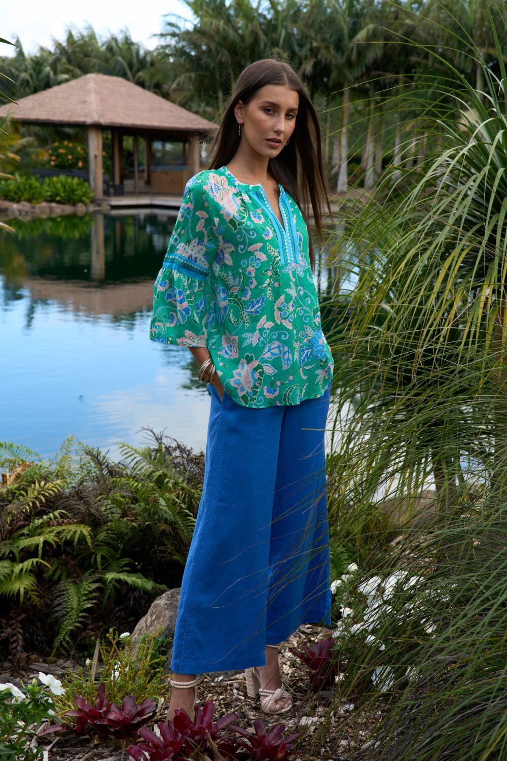 Loobie's Story Samira Blouse LS 3410 Emerald Multi