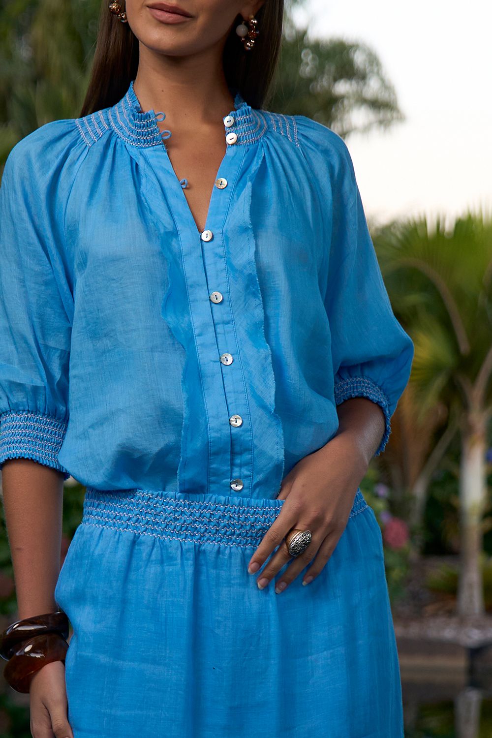 Loobie's Story Waterlilly Shirt Bluebell LS3463
