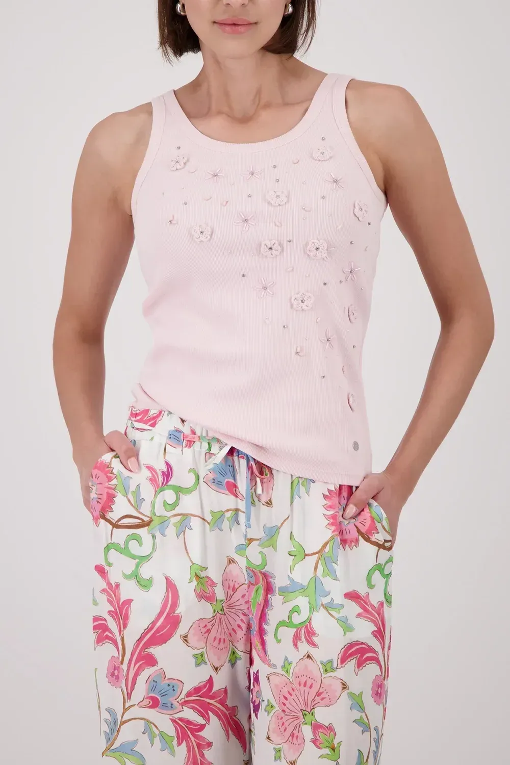 Monari Flower Embroidery Top 410603