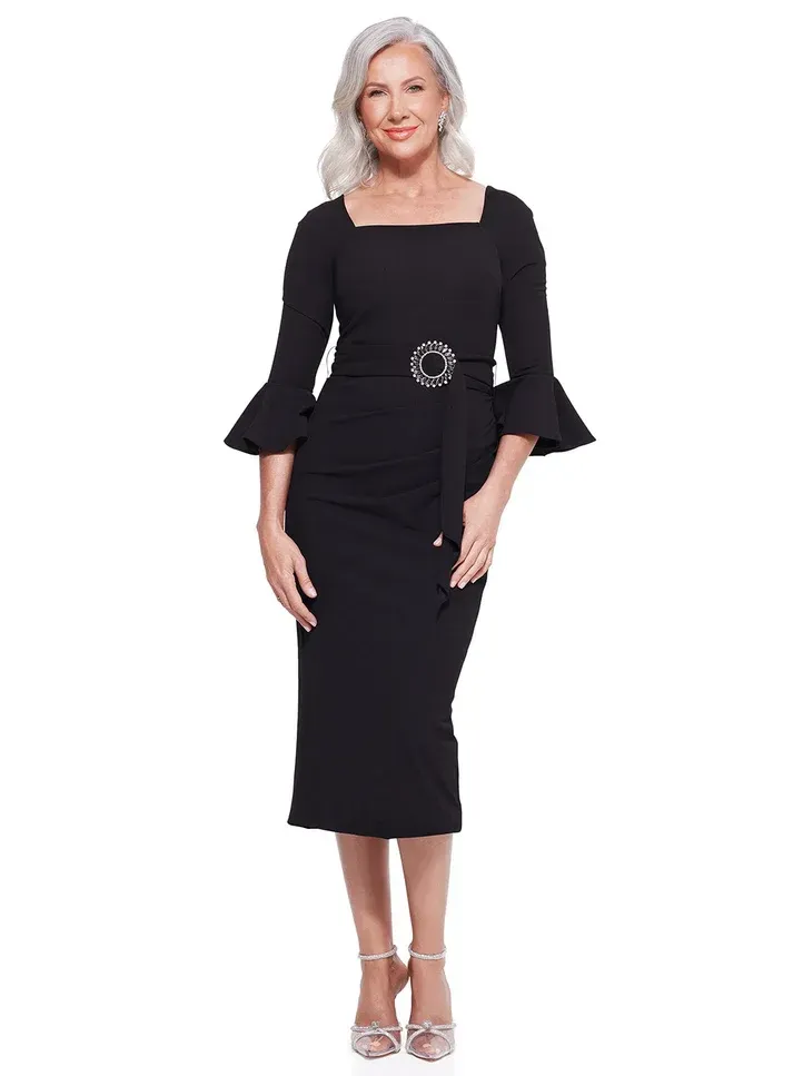 Trellis Lane Nancy Midi Black TL1079
