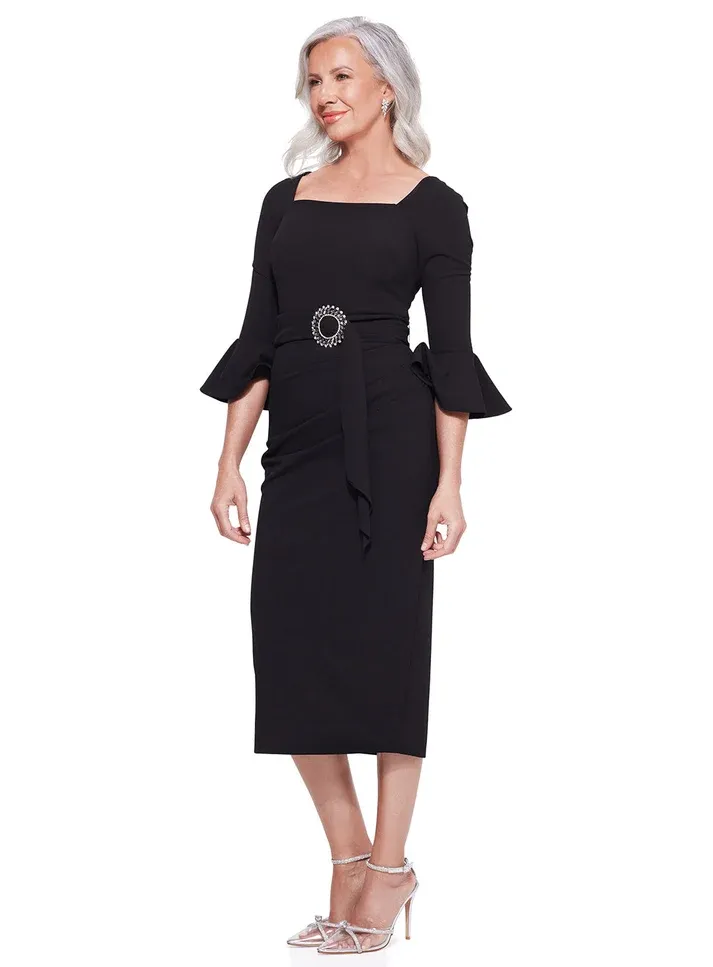 Trellis Lane Nancy Midi Black TL1079