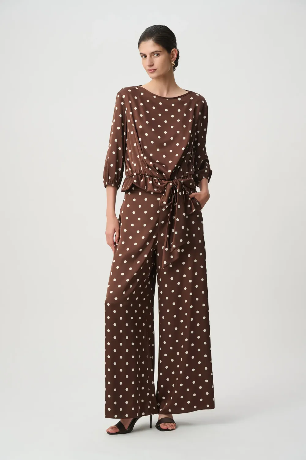 Joseph Ribkoff Polka Dot Wide Leg Pants 271162