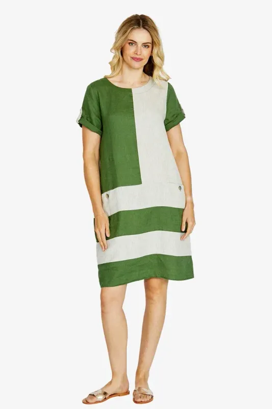 Ping Pong Carrie Block Linen Dress