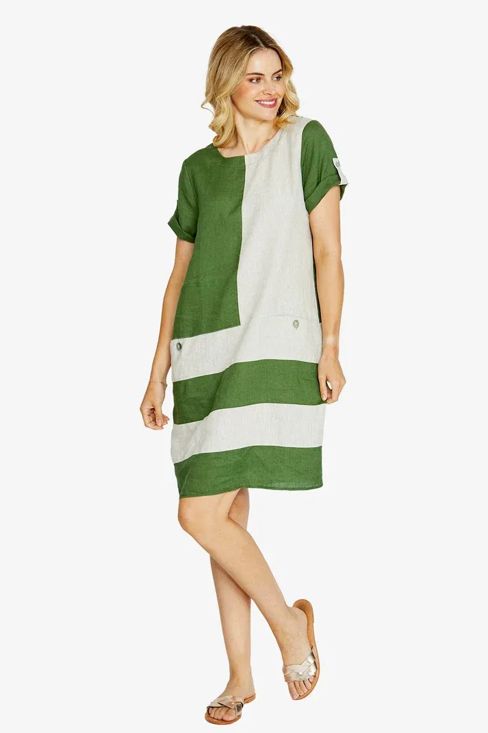 Ping Pong Carrie Block Linen Dress