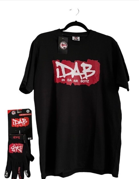 Limited Time Offer BLACK InDaAirBoyz Limited Edition GRAPHIC DESIGN 100% COTTON SHIRT &amp; GLOVE COMBO