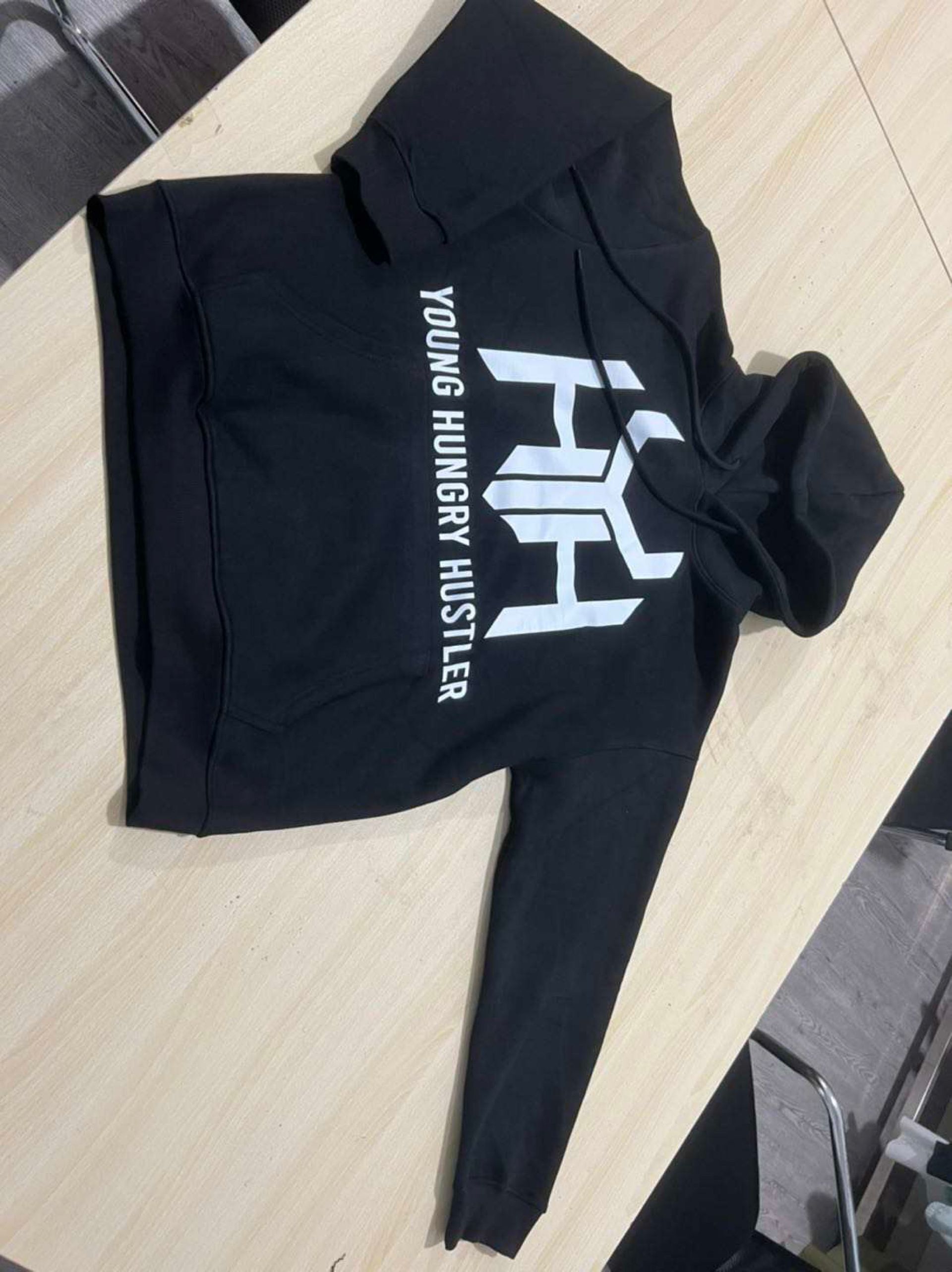 Black logo hoodie