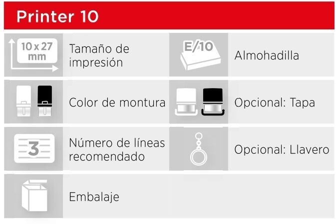 Sellos rectangulares Printer 10