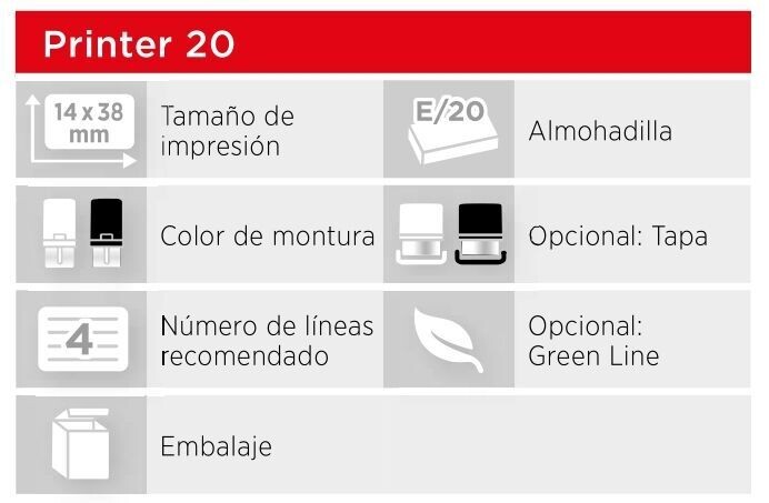Sellos rectangulares Printer 20