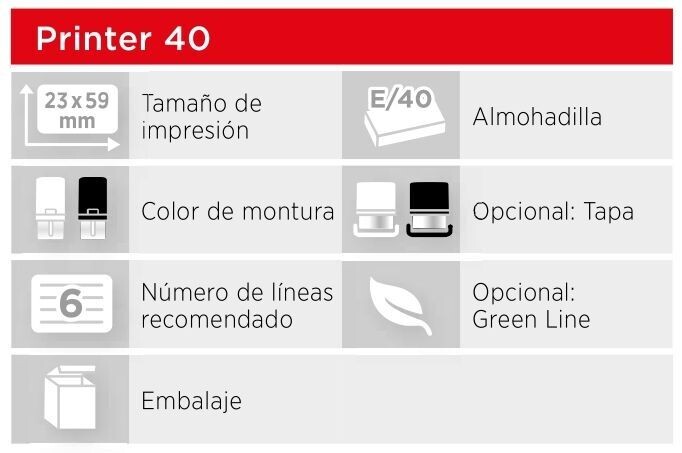 Sellos rectangulares Printer 40