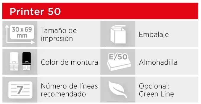 Sellos rectangulares Printer 50