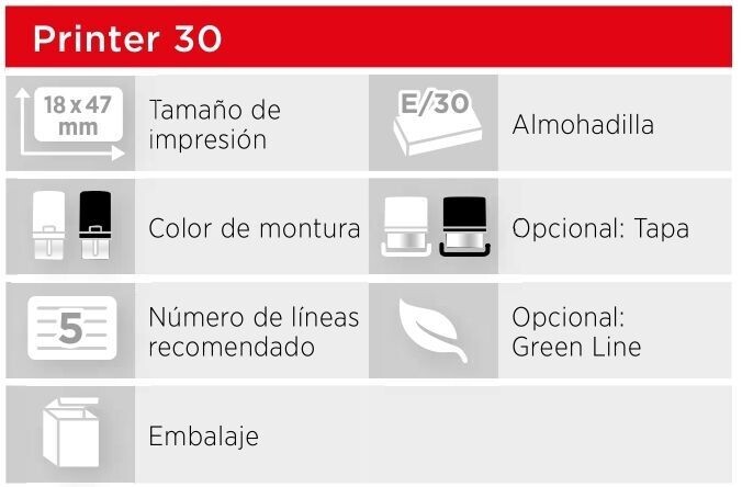 Sellos rectangulares Printer 30