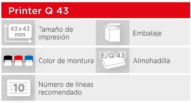 Sellos redondos/cuadrados Printer Q43
