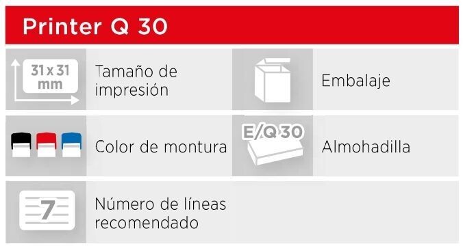 Sellos redondos/cuadrados Printer Q30