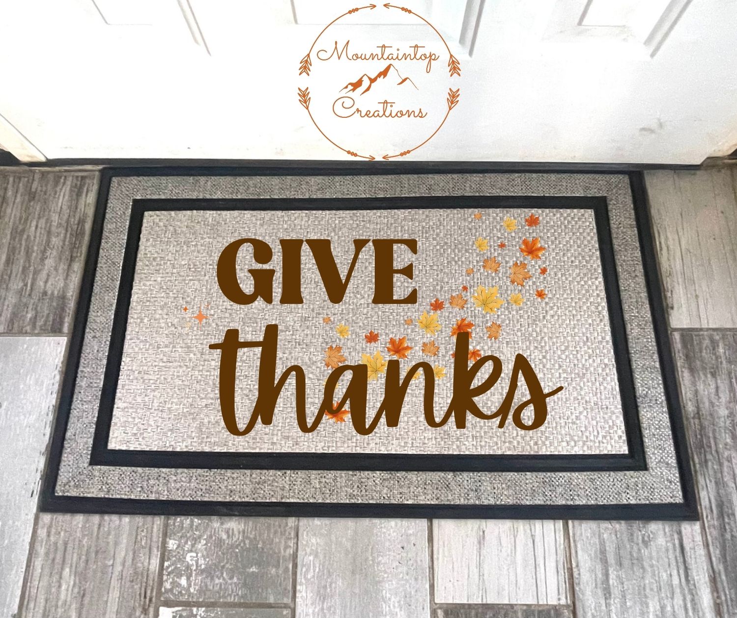 Give Thanks Door Mat
