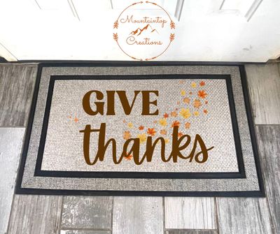 Give Thanks Door Mat