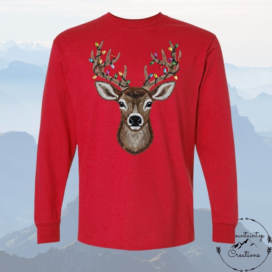 Sparkly Christmas Deer Long Sleeve