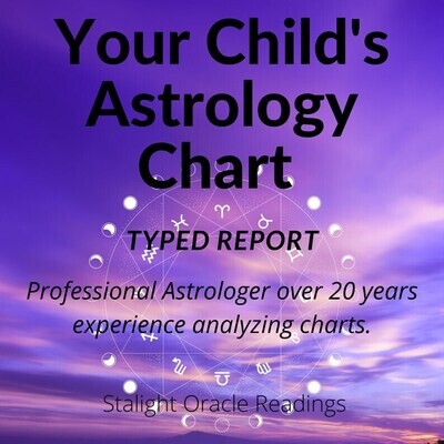 Your Child's Astrological Birth Chart Typed Report - Personalized Typed Report