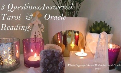 3 Questions Answered in Detail - Tarot &amp; Oracle Psychic Reading - Pre Recorded Video Reading Only - Duration approx 30 minutes.
