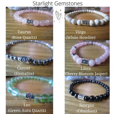 Zodiac/Astrology Sign Gemstone Bracelets