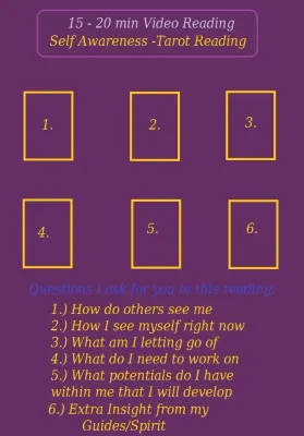 Self Awareness/Self Development Tarot/Oracle Card Video Reading - Approx 20 min duration.
