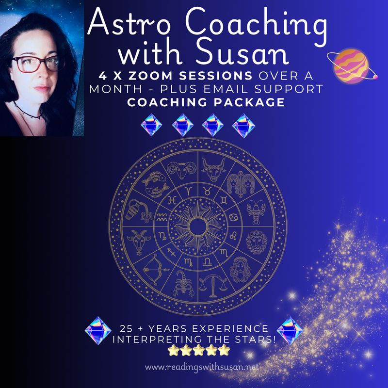💫Astro Coaching with Susan - Deep Dives into Personalized Astrology! (1 Month - 1 Session Per Week, 4 Sessions Total)