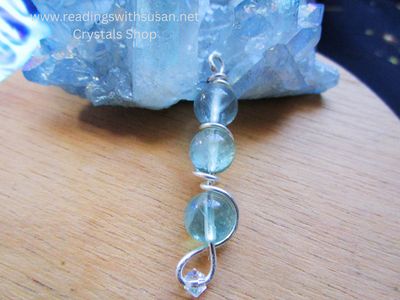 Fluorite Spiral Wrapped Wire Pendant