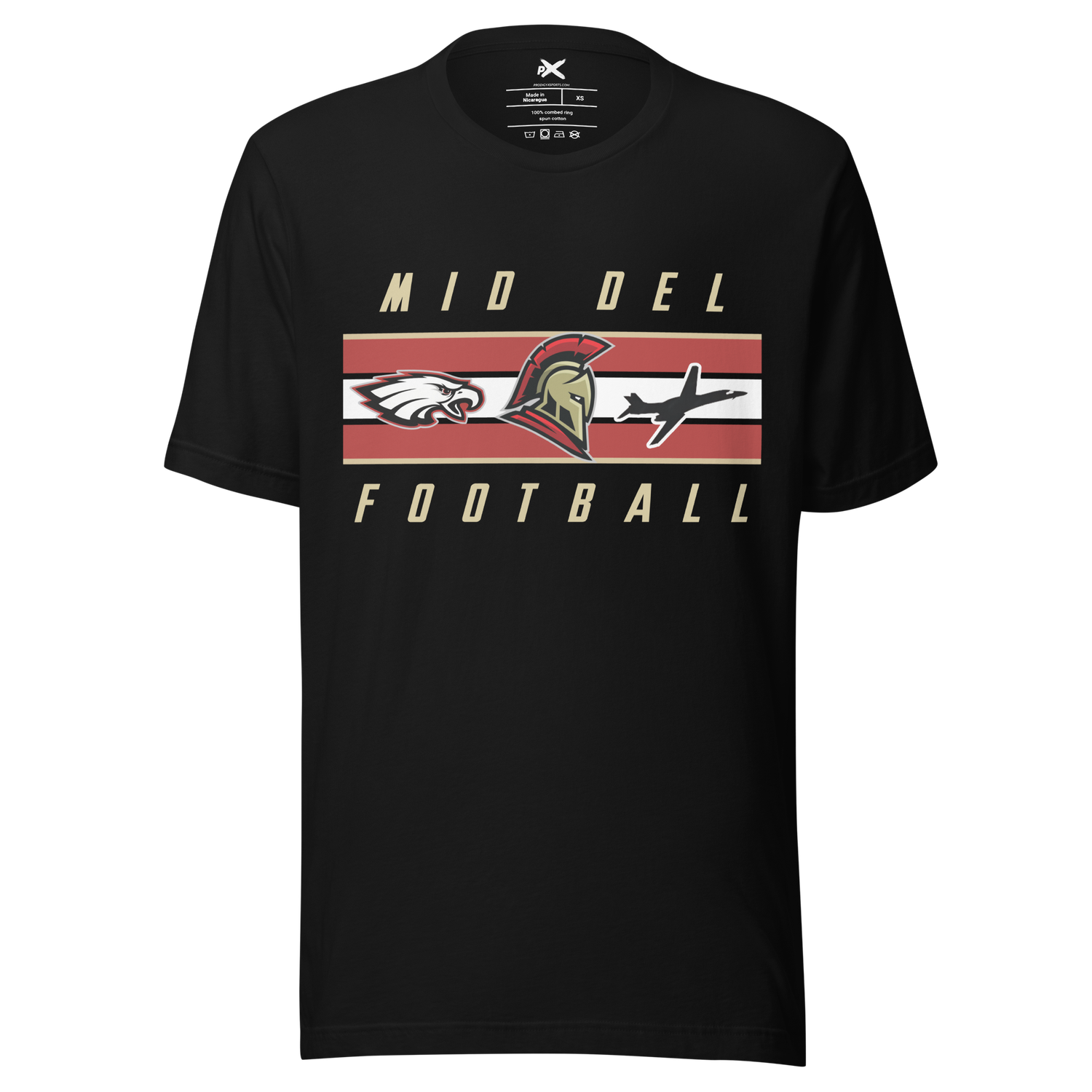 Mid Del Football - Stripe Graphic Tee
