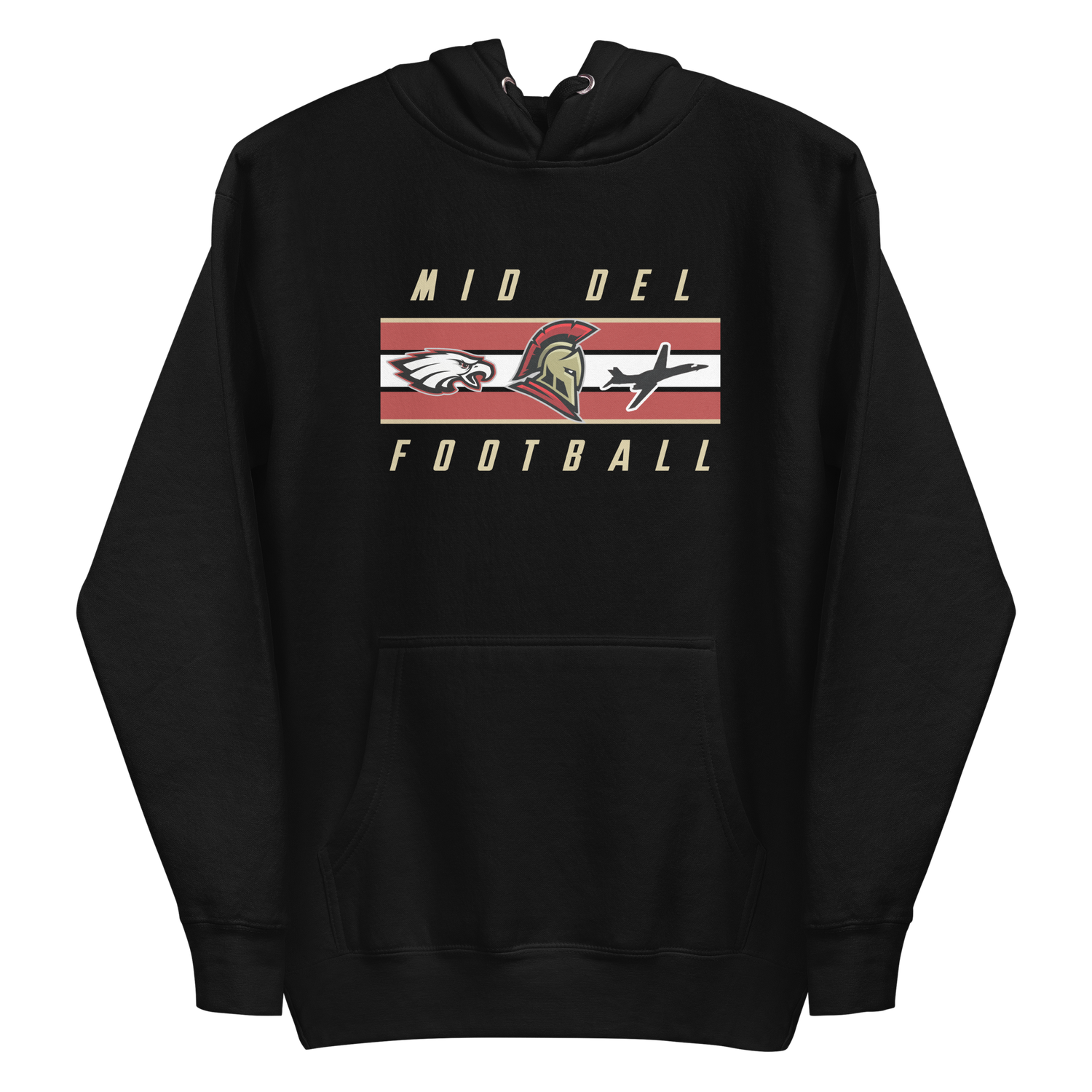  Mid Del Football - Stripe Hoodie