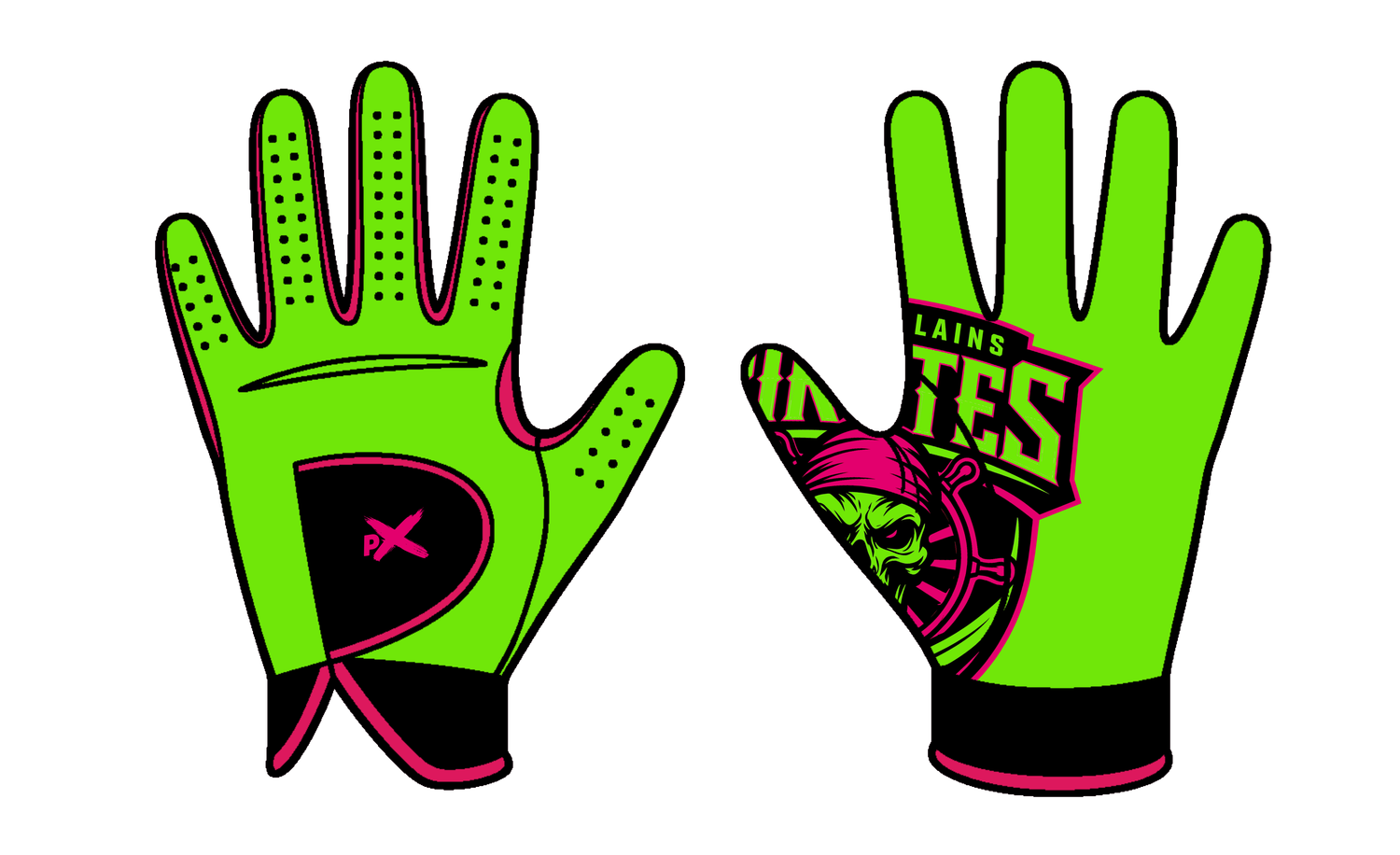 Great Plains Pirates - Custom Football Gloves