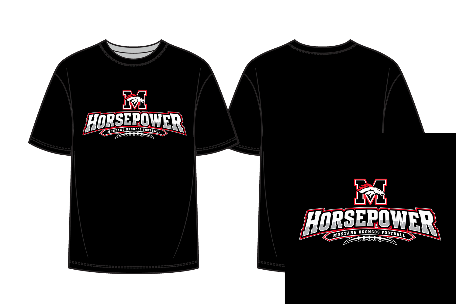 Mustang Broncos - Dry Fit Tee - Horsepower