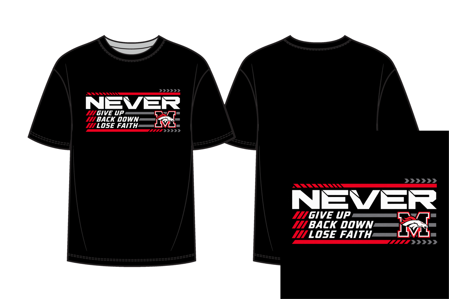 Mustang Broncos - Dry Fit Tee - Never