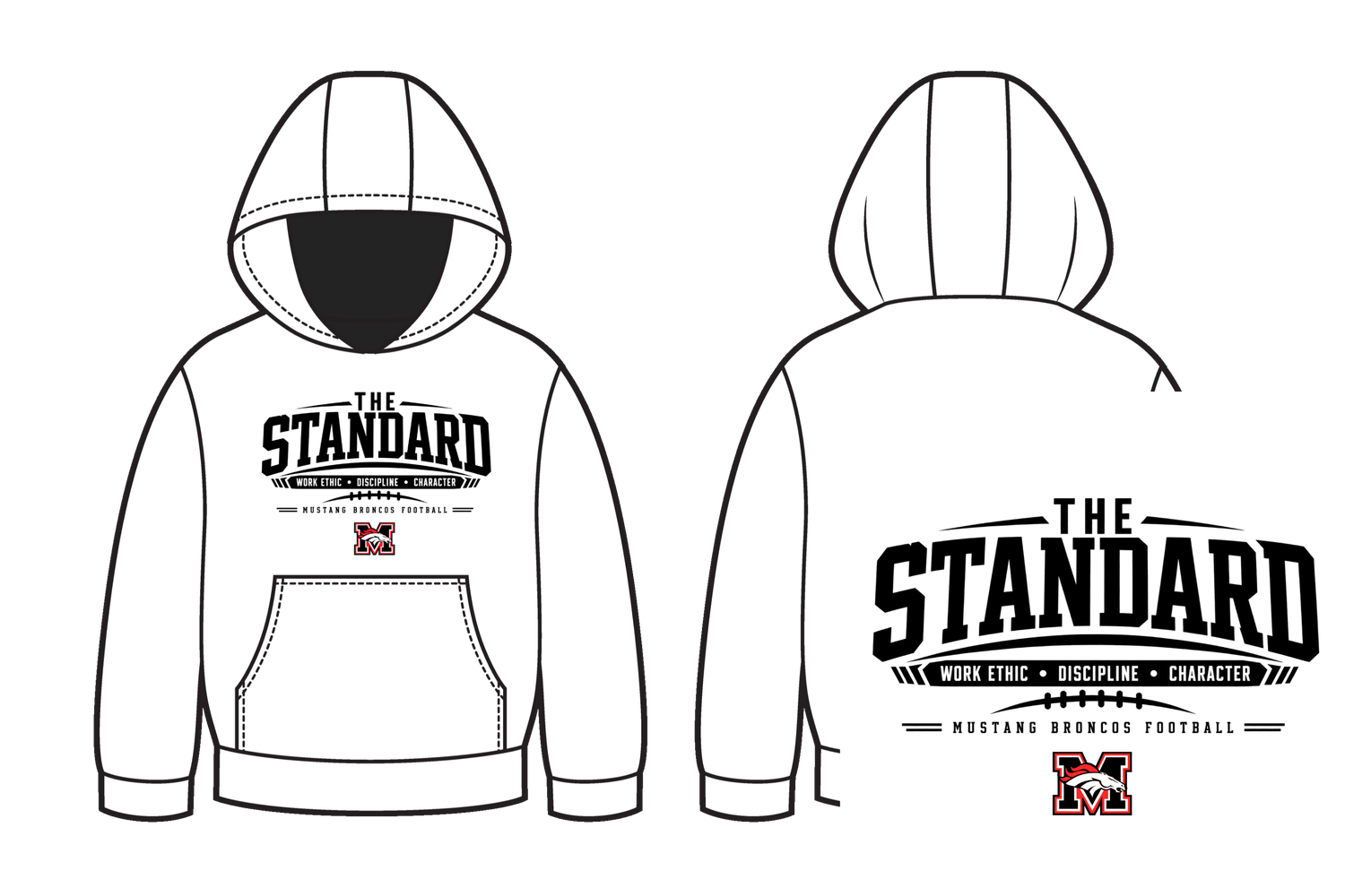 Mustang Broncos - Dry Fit Hoodie - The Standard